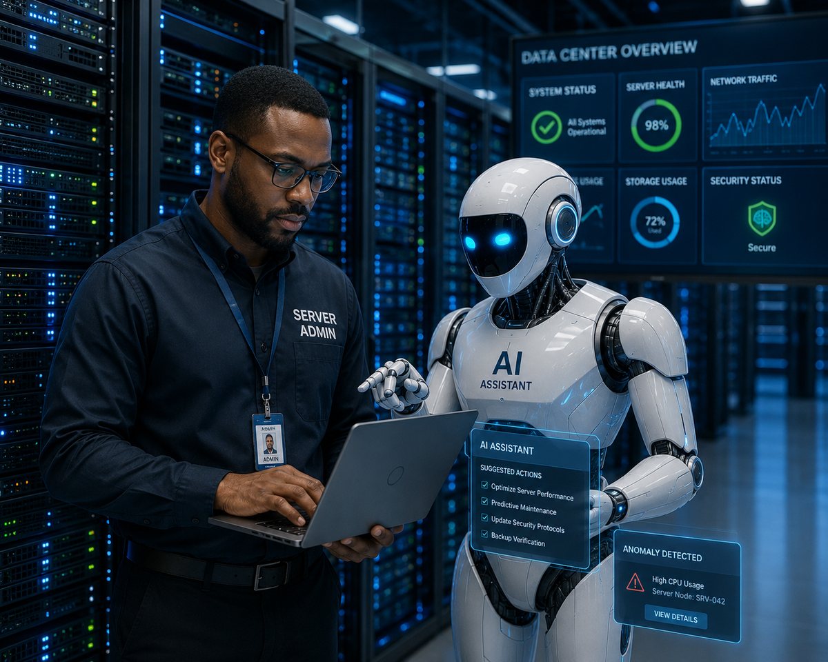 Infrastructure engineer reviewing system health