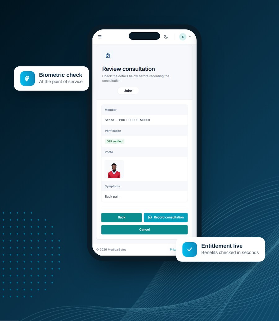 MedicalBytes verification on a mobile device