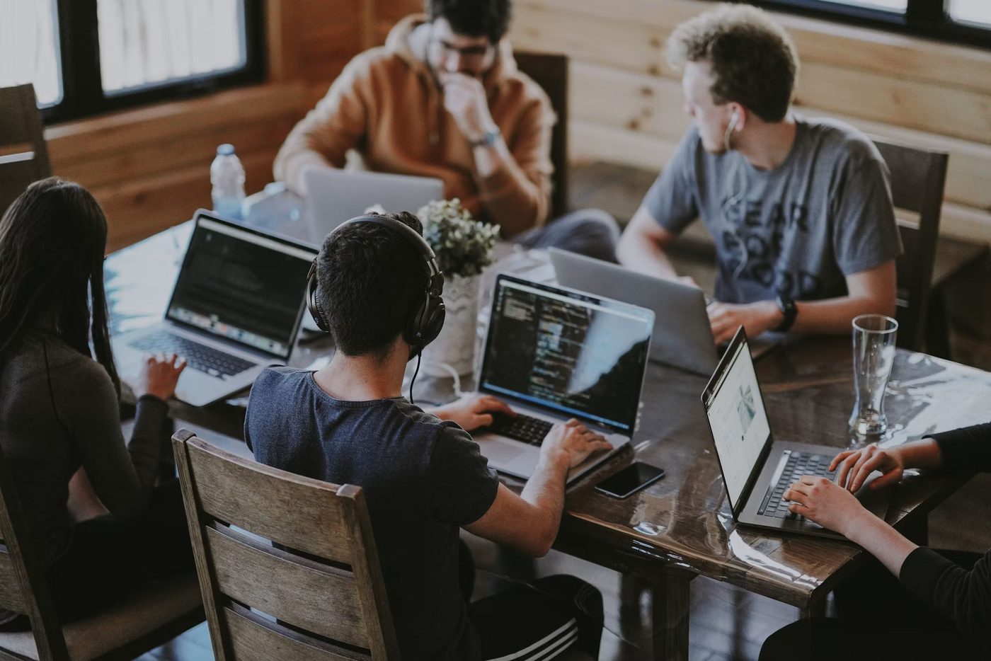 The SeptiBytes team working through a build together